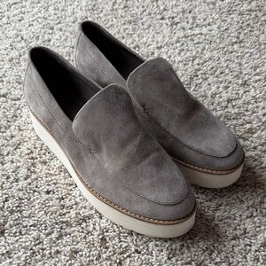 VINCE Suede Platform Loafers Gray Size 9 women / Work Shoes